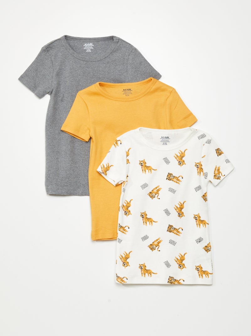 Pack de 3 camisetas de manga corta BLANCO - Kiabi