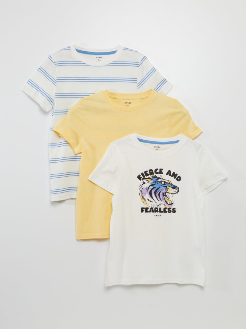 Pack de 3 camisetas de manga corta BLANCO - Kiabi