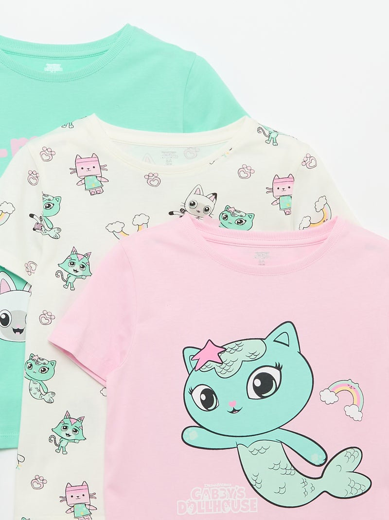 Pack de 3 Camisetas de manga corta 'Gabby y la casa mágica' Rosa - Kiabi