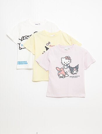Pack de 3 camisetas de manga corta 'Kuromi' en algodón