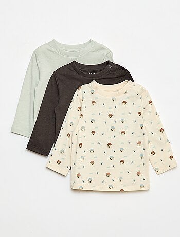 Pack de 3 camisetas de manga larga 1 de ellas con motivo