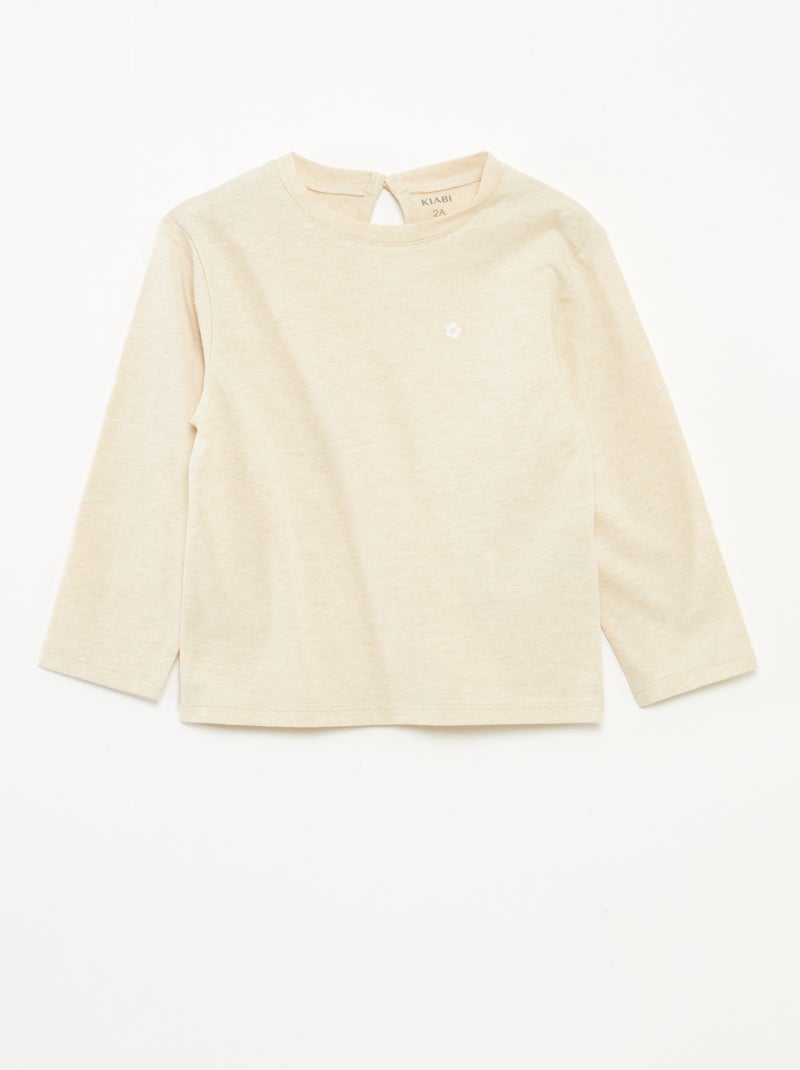 Pack de 3 camisetas de manga larga Beige - Kiabi