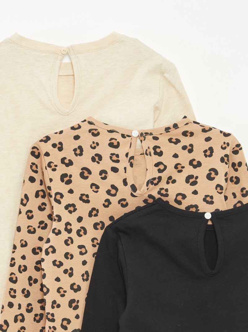 Pack de 3 camisetas de manga larga Beige - Kiabi