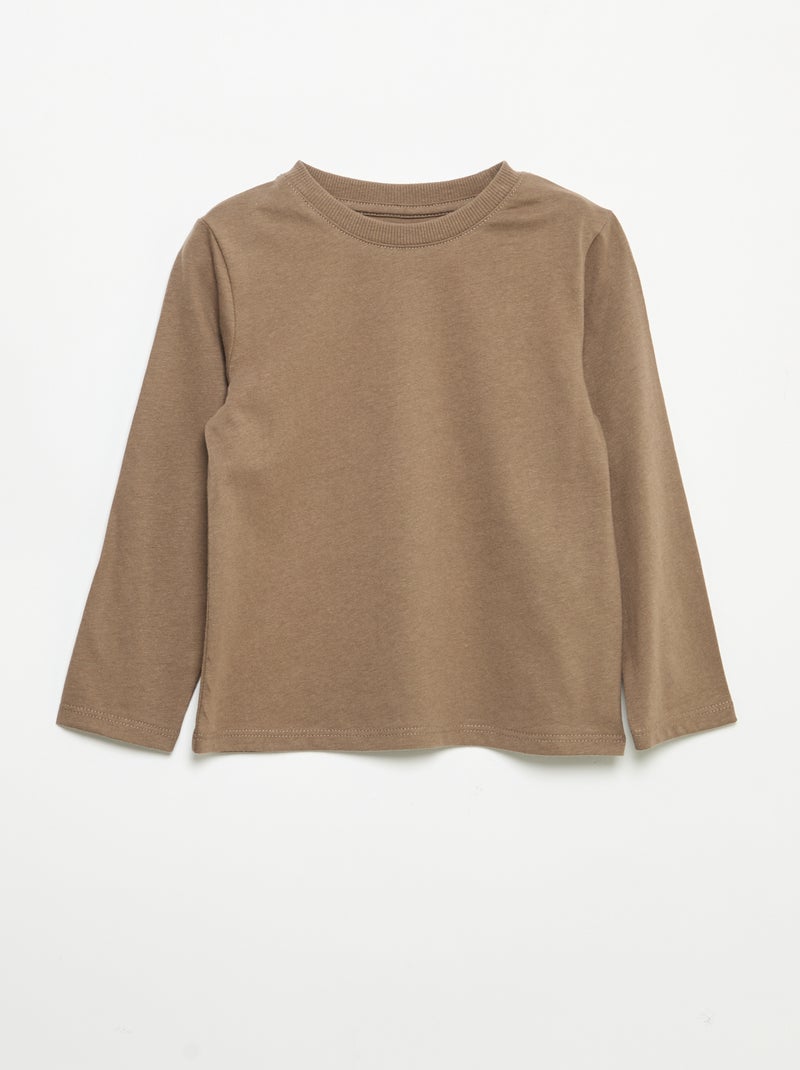 Pack de 3 camisetas de manga larga Beige - Kiabi