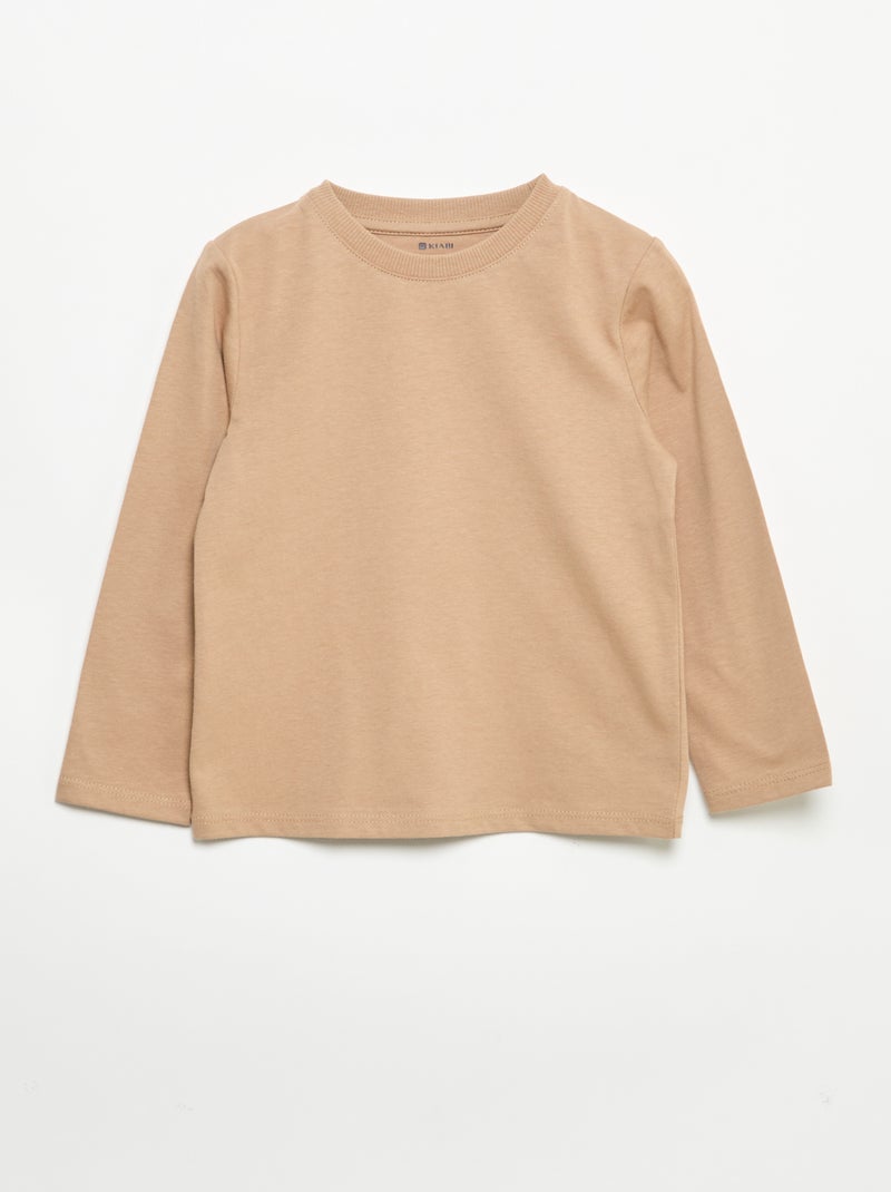 Pack de 3 camisetas de manga larga Beige - Kiabi