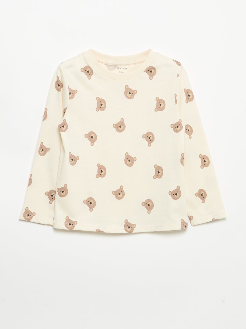 Pack de 3 camisetas de manga larga Beige - Kiabi