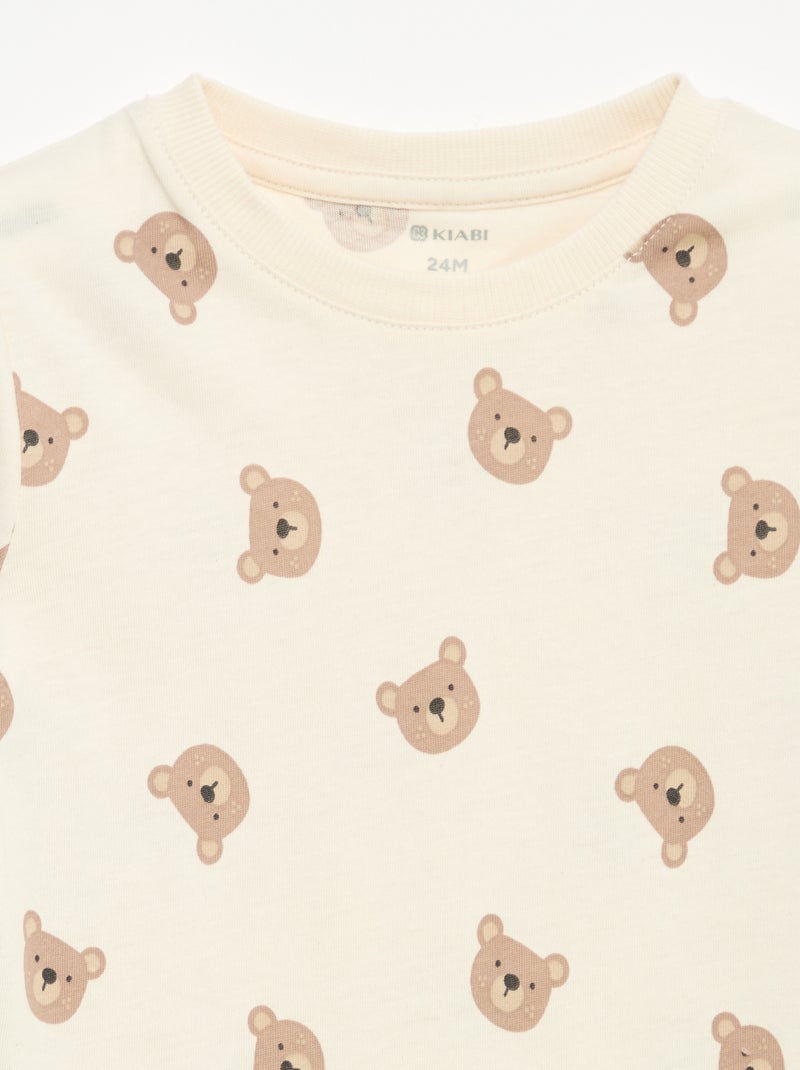 Pack de 3 camisetas de manga larga Beige - Kiabi