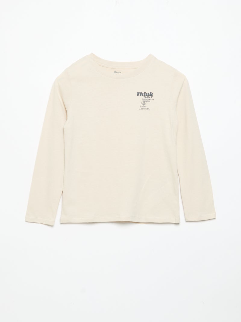 Pack de 3 camisetas de manga larga Beige - Kiabi
