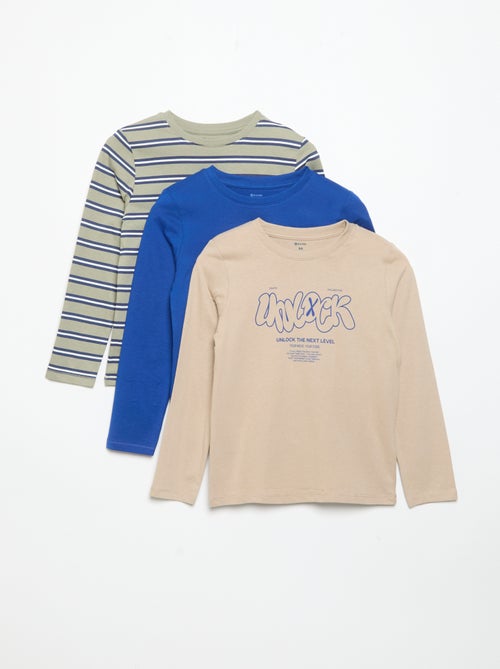 Pack de 3 camisetas de manga larga - Kiabi