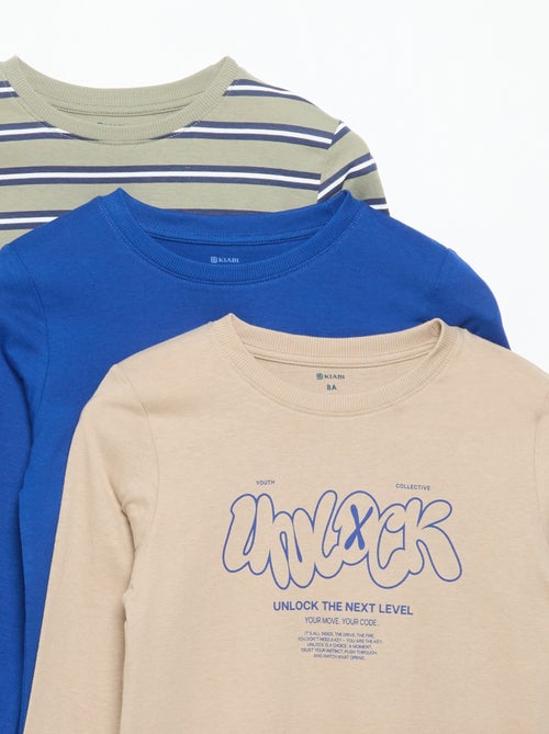 Pack de 3 camisetas de manga larga - Kiabi