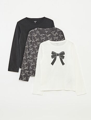 Pack de 3 camisetas de manga larga con cuello redondo