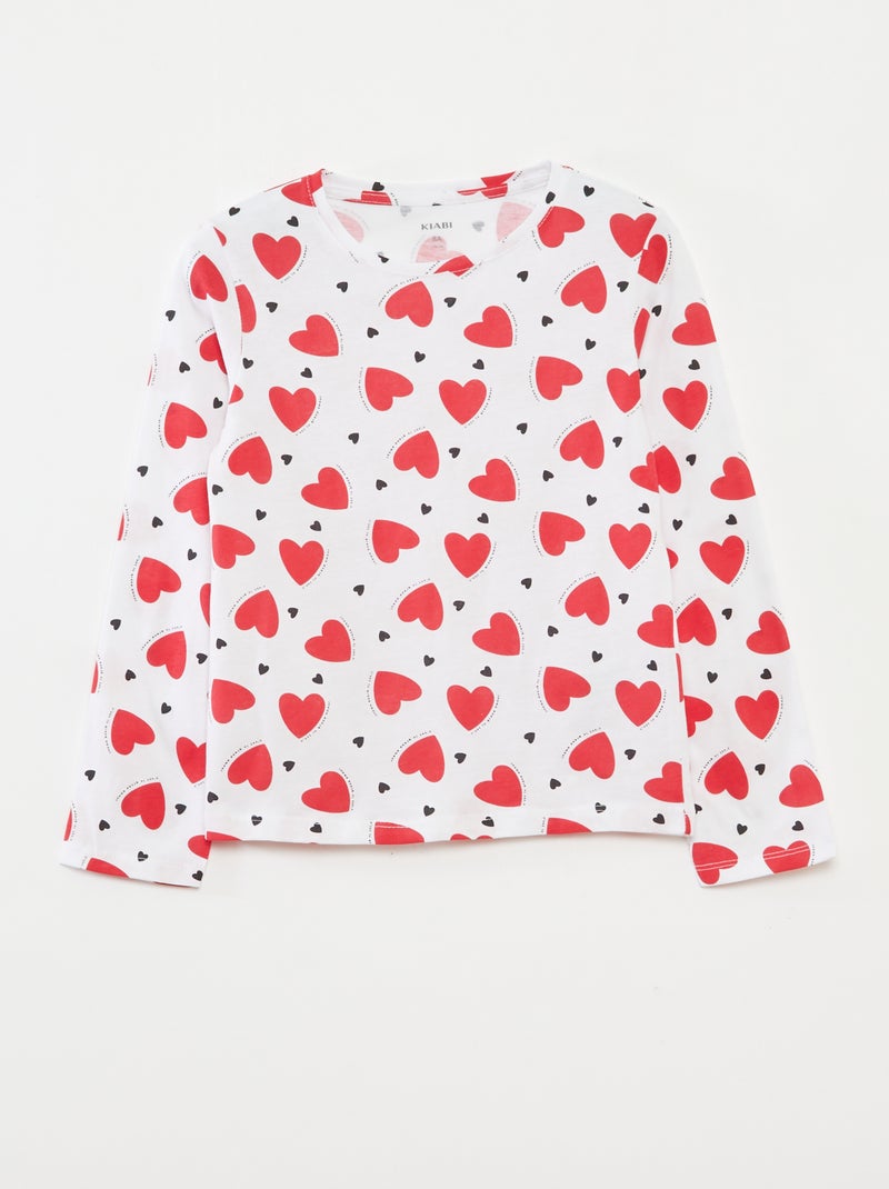 Pack de 3 camisetas de manga larga con cuello redondo Rojo - Kiabi