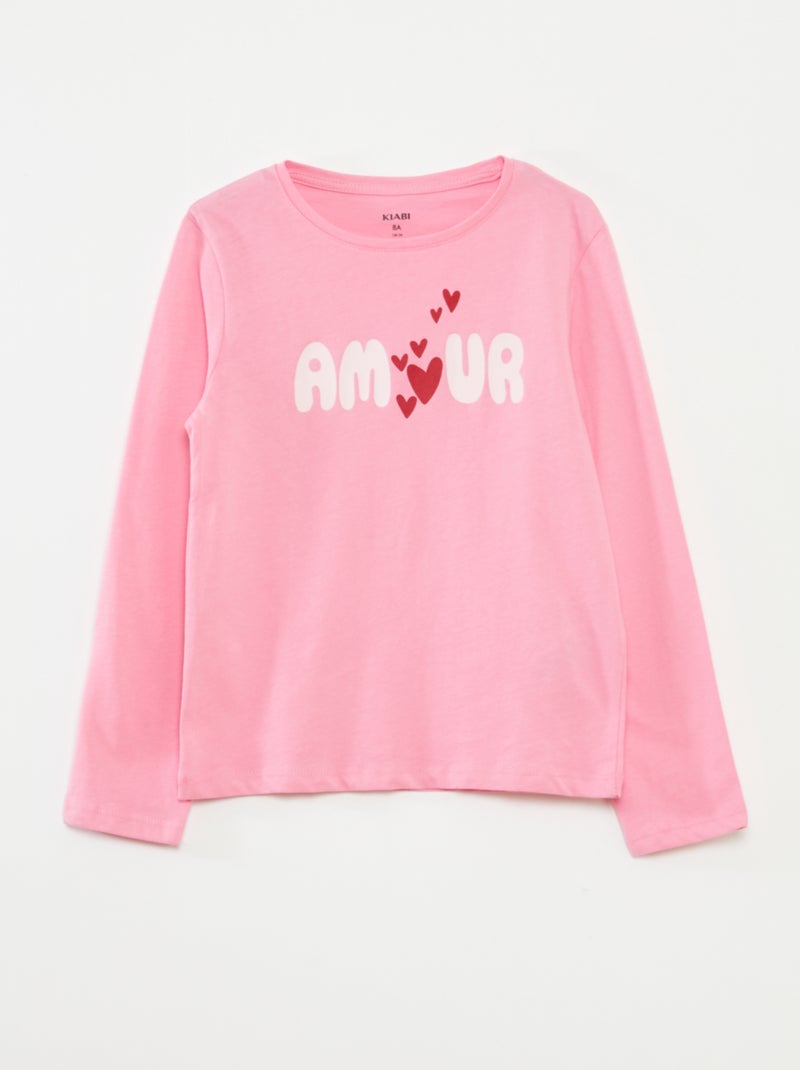 Pack de 3 camisetas de manga larga con cuello redondo Rojo - Kiabi