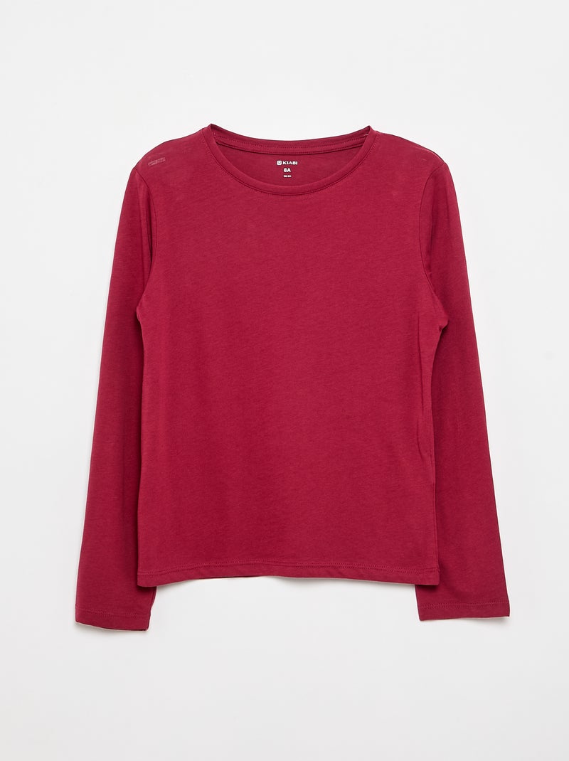 Pack de 3 camisetas de manga larga Rojo - Kiabi