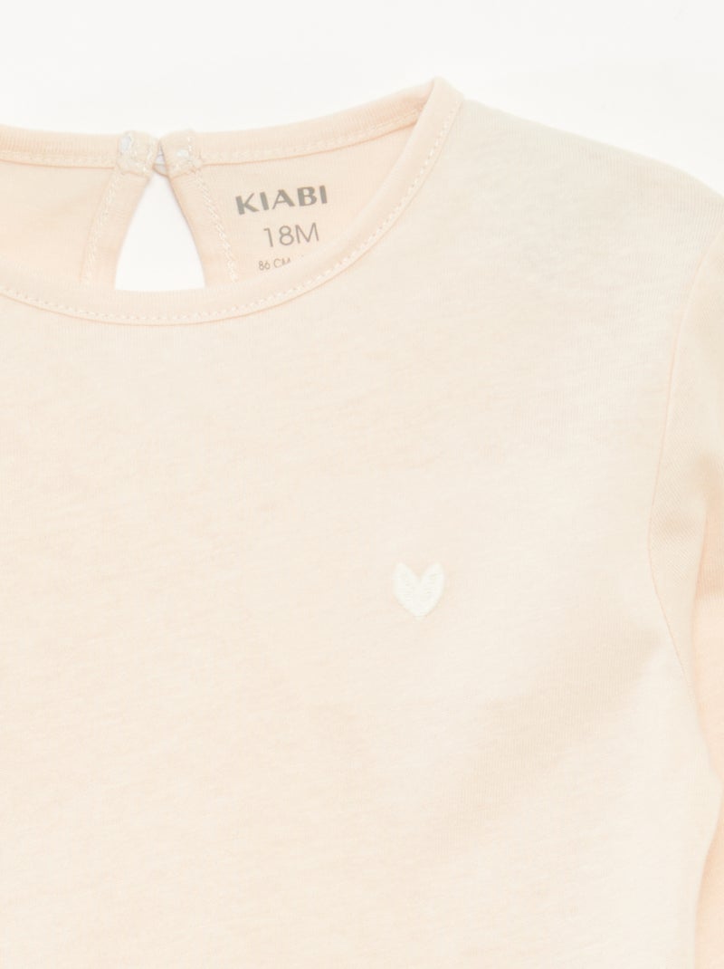 Pack de 3 camisetas de manga larga Rosa - Kiabi