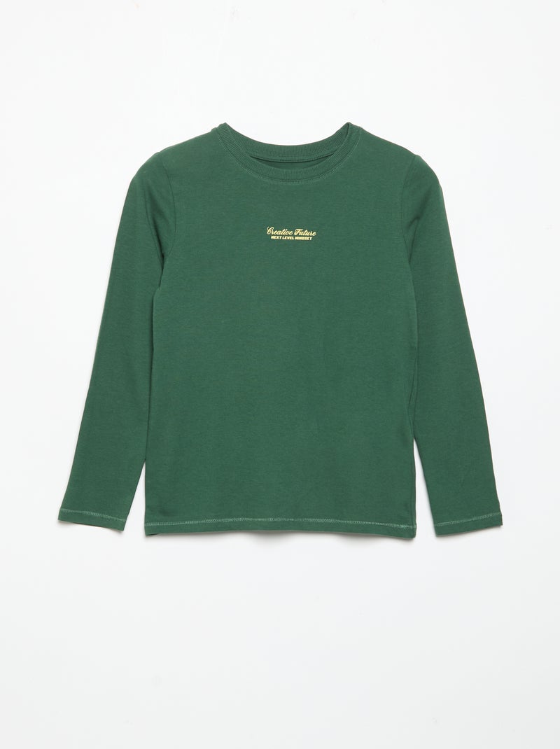 Pack de 3 camisetas de manga larga Verde - Kiabi