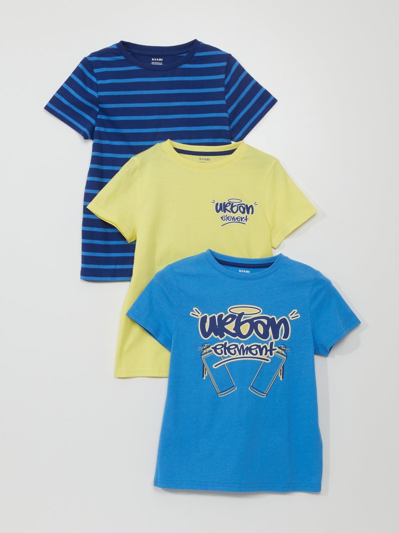 Pack de 3 camisetas de punto AZUL - Kiabi