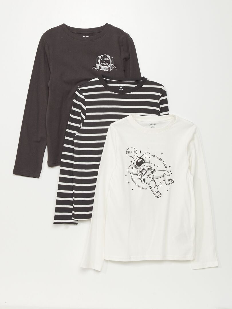 Pack de 3 camisetas de punto de manga larga BEIGE - Kiabi