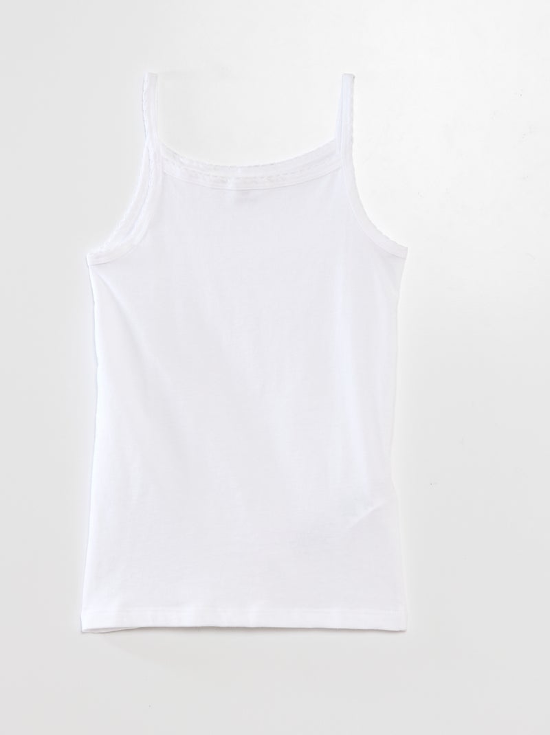 Pack de 3 camisetas de tirantes de algodón BLANCO - Kiabi