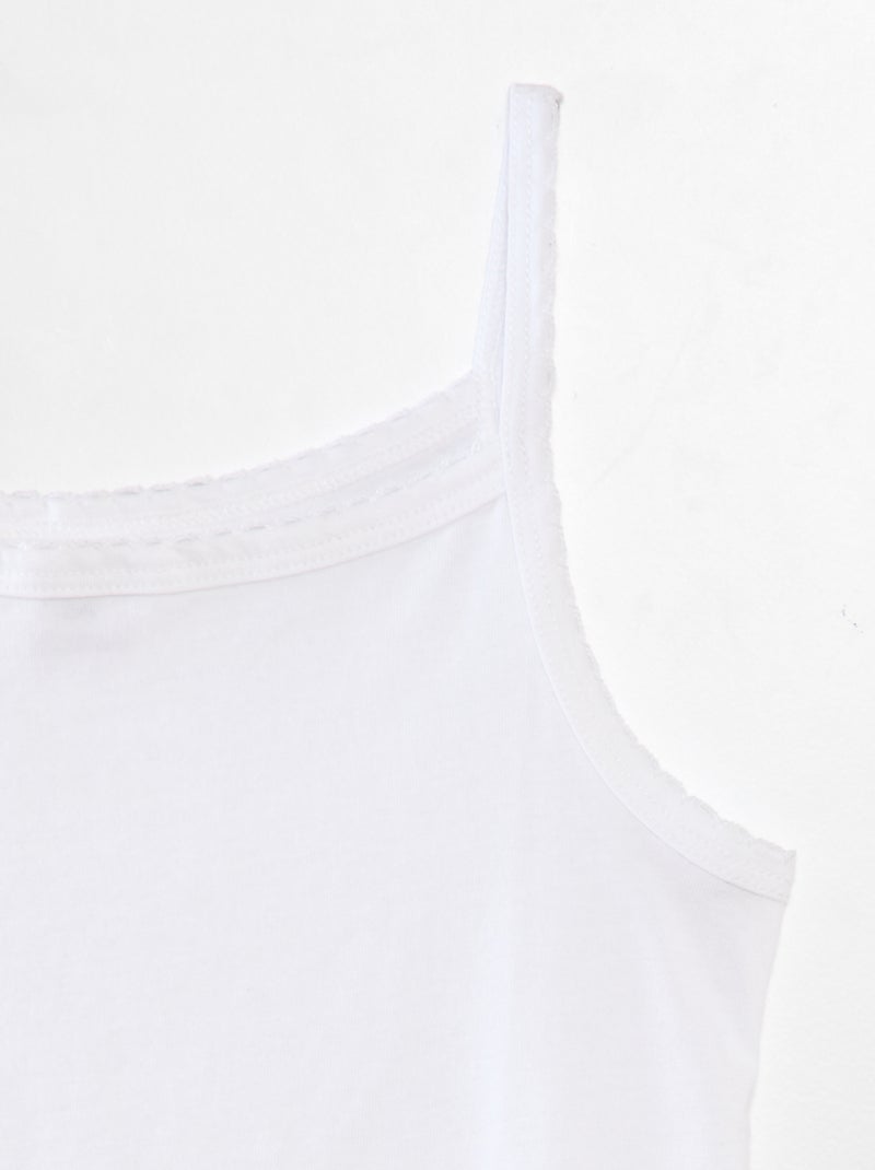 Pack de 3 camisetas de tirantes de algodón BLANCO - Kiabi