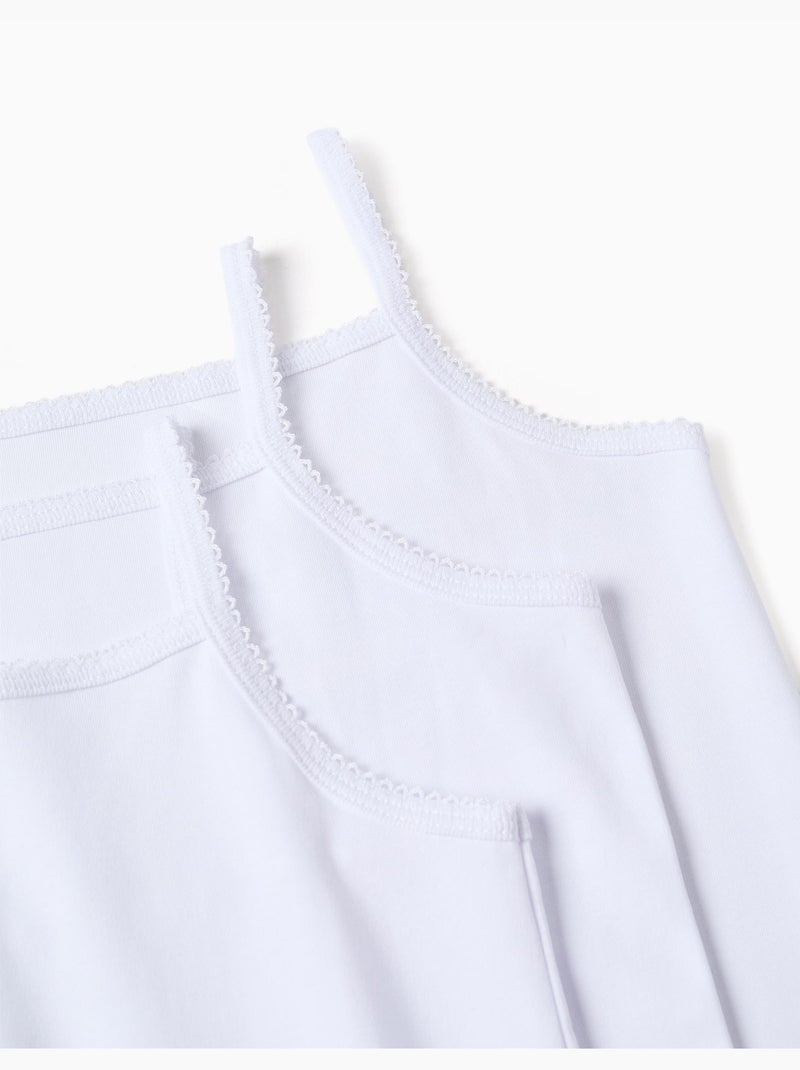 Pack de 3 camisetas de tirantes de algodón Blanco - Kiabi