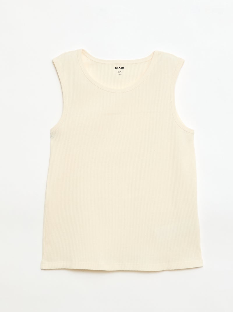 Pack de 3 camisetas de tirantes de canalé Verde - Kiabi