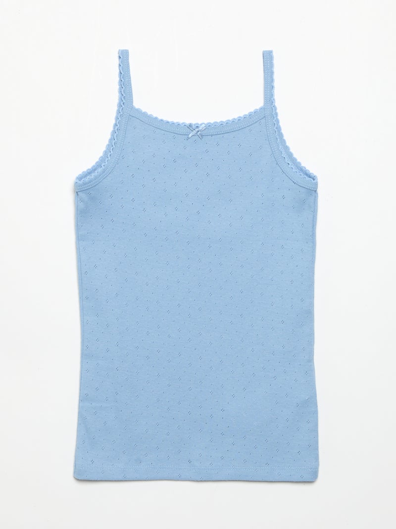 Pack de 3 camisetas de tirantes de punto Azul - Kiabi