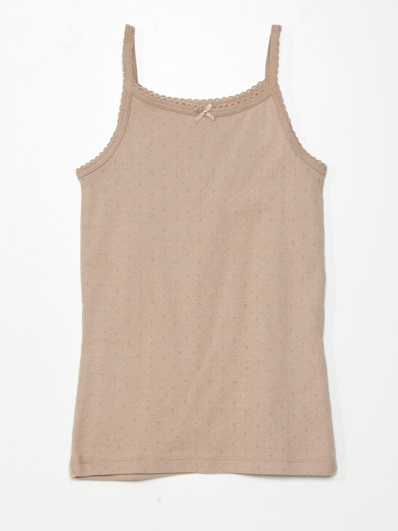 Pack de 3 camisetas de tirantes de punto BEIGE - Kiabi