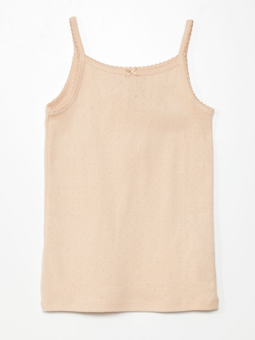 Pack de 3 camisetas de tirantes de punto BEIGE - Kiabi
