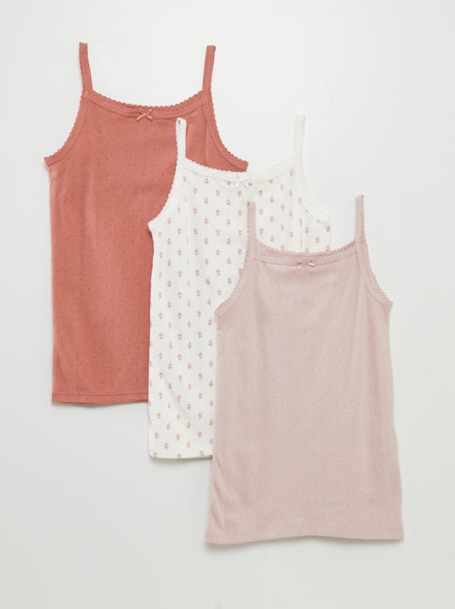 Pack de 3 camisetas de tirantes de punto - Kiabi