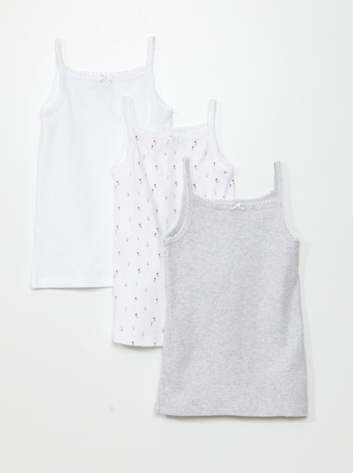 Pack de 3 camisetas de tirantes de punto calado - Kiabi