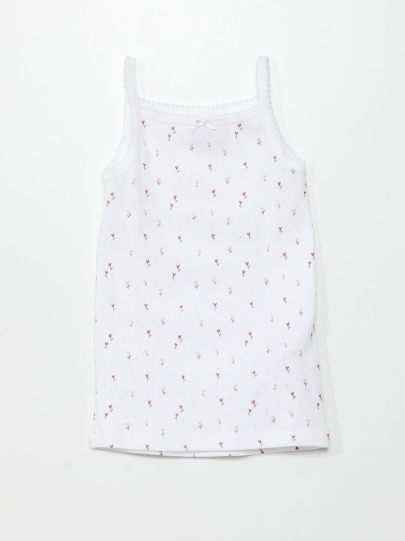 Pack de 3 camisetas de tirantes de punto calado BLANCO - Kiabi