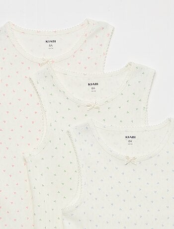 Pack de 3 camisetas de tirantes de punto calado