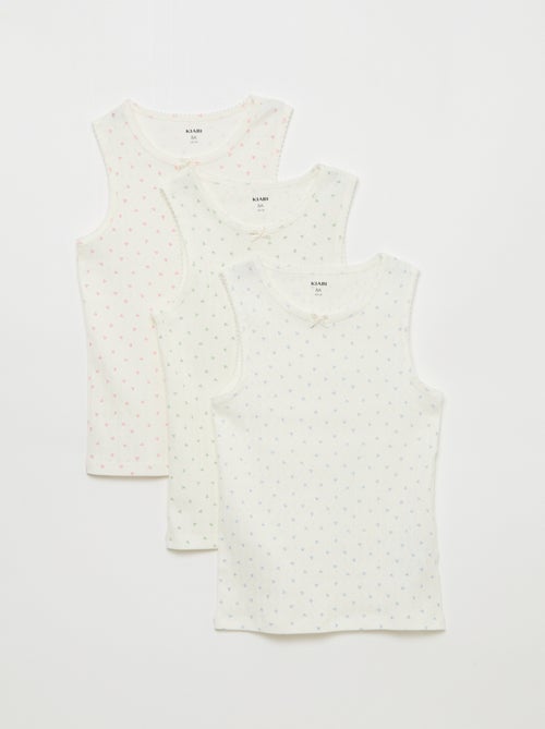 Pack de 3 camisetas de tirantes de punto calado - Kiabi