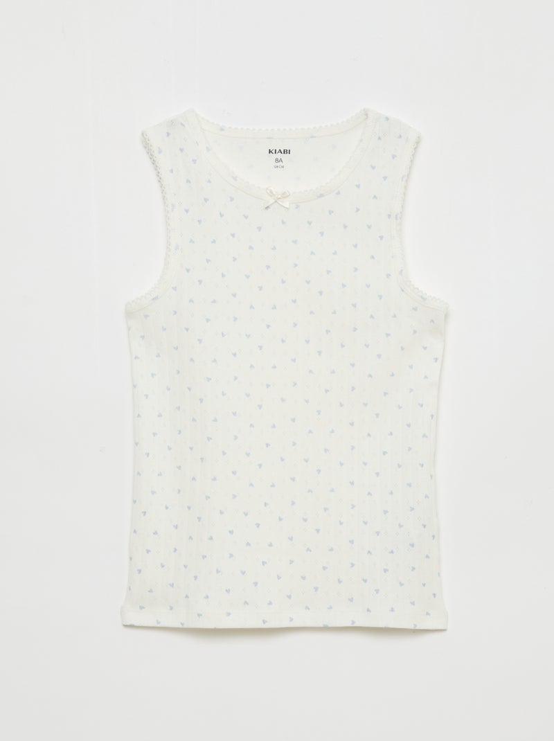 Pack de 3 camisetas de tirantes de punto calado Blanco - Kiabi