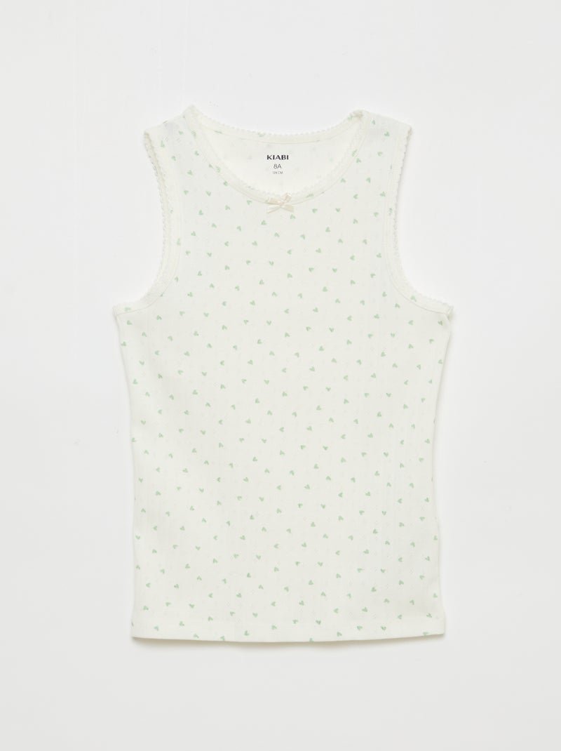 Pack de 3 camisetas de tirantes de punto calado Blanco - Kiabi