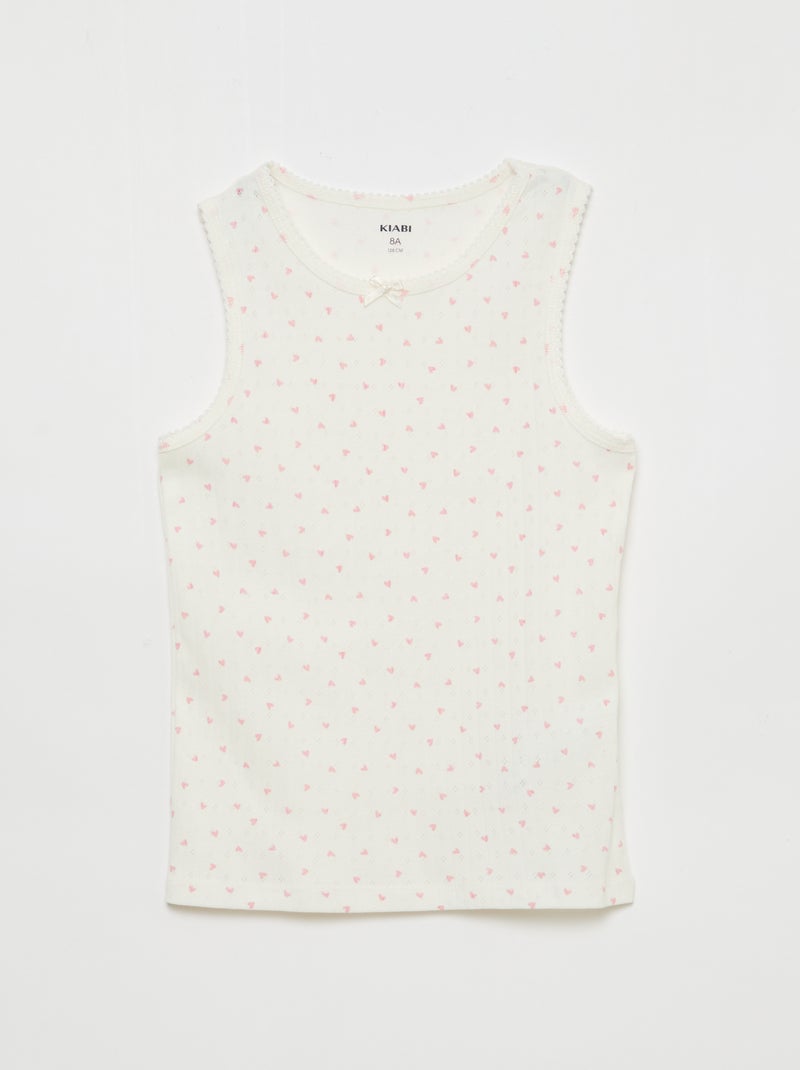 Pack de 3 camisetas de tirantes de punto calado Blanco - Kiabi