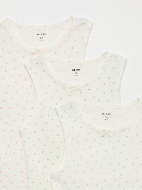 Pack de 3 camisetas de tirantes de punto calado - Kiabi