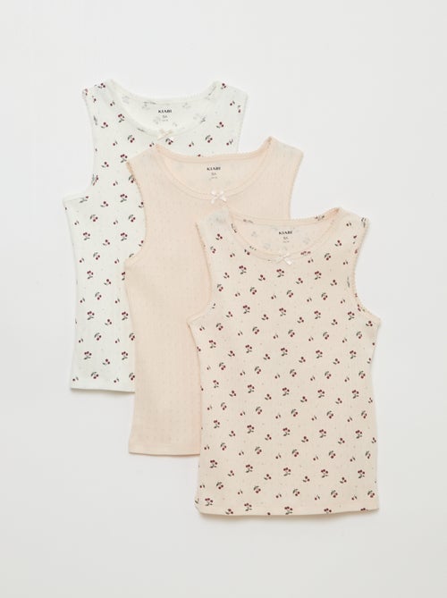 Pack de 3 camisetas de tirantes de punto calado - Kiabi