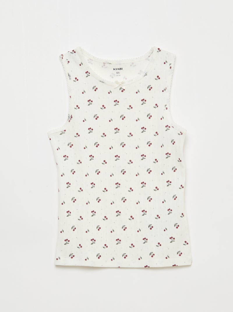 Pack de 3 camisetas de tirantes de punto calado Rosa - Kiabi