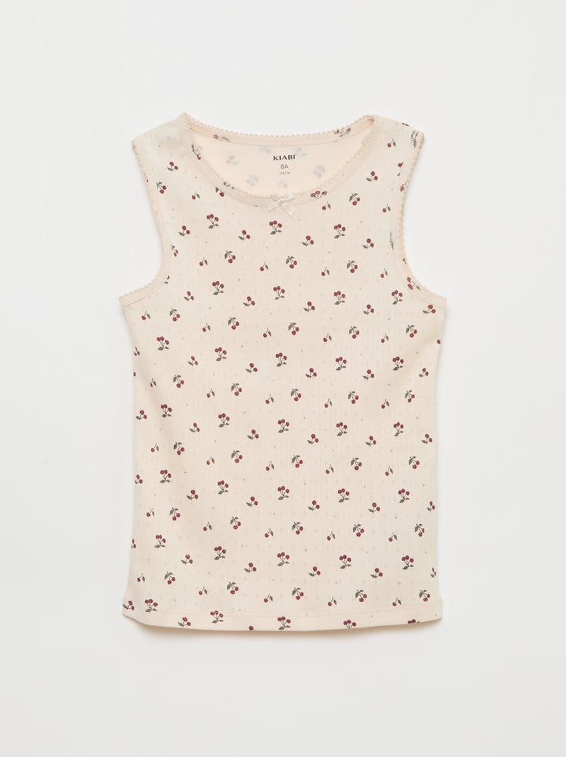 Pack de 3 camisetas de tirantes de punto calado Rosa - Kiabi