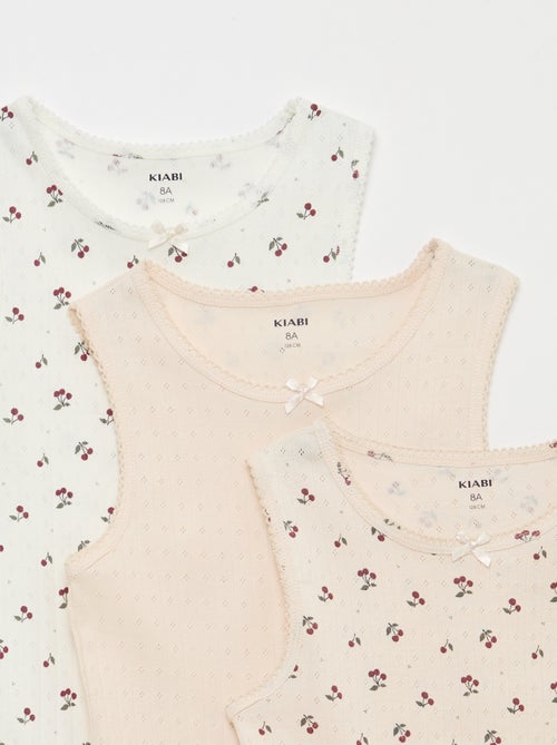 Pack de 3 camisetas de tirantes de punto calado - Kiabi