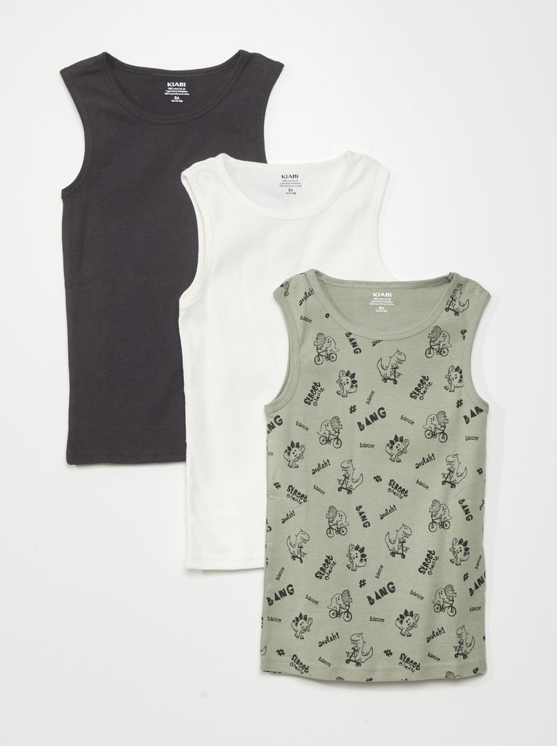 Pack de 3 camisetas de tirantes GRIS - Kiabi