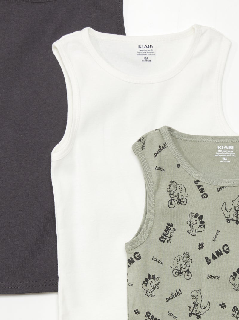 Pack de 3 camisetas de tirantes GRIS - Kiabi