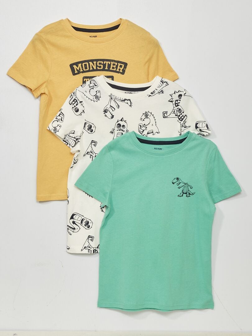 Pack de 3 camisetas estampadas AMARILLO - Kiabi