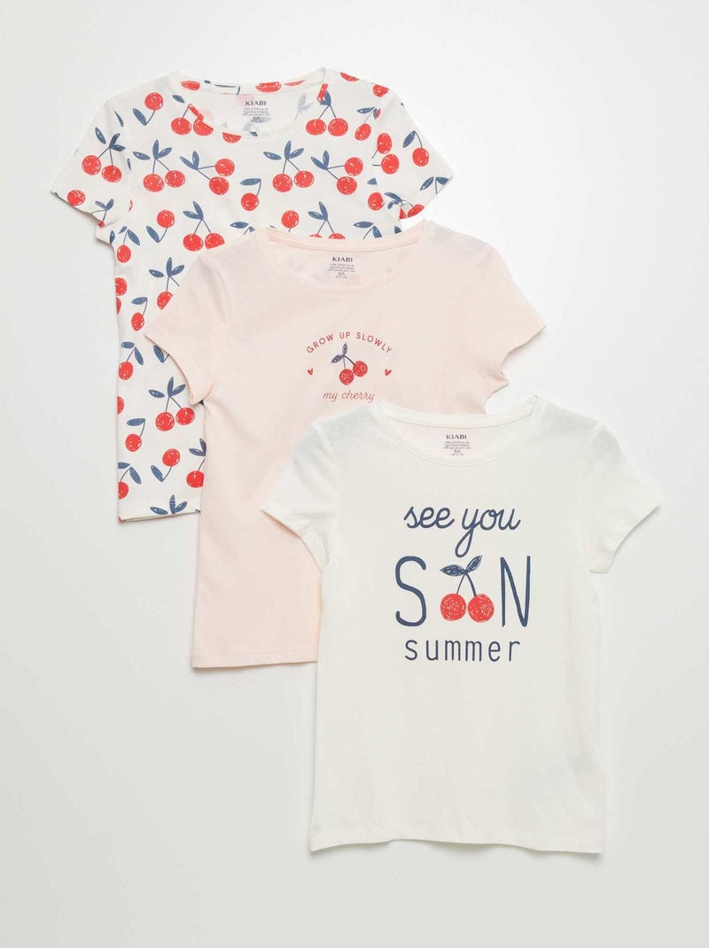 Pack de 3 camisetas estampadas BEIGE - Kiabi