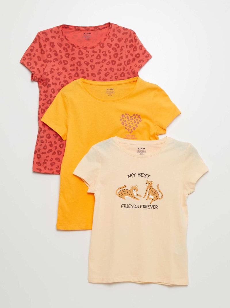 Pack de 3 camisetas estampadas BEIGE - Kiabi