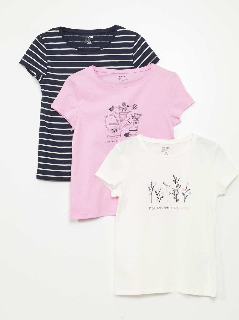 Pack de 3 camisetas estampadas BLANCO - Kiabi