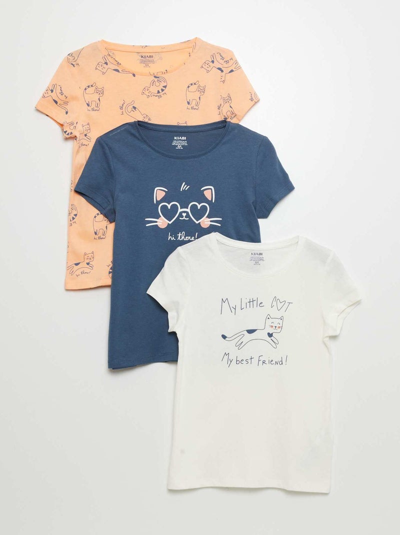 Pack de 3 camisetas estampadas BLANCO - Kiabi