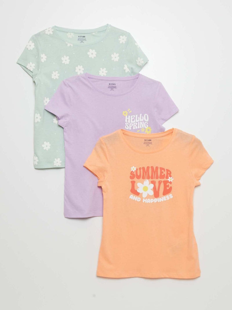 Pack de 3 camisetas estampadas NARANJA - Kiabi